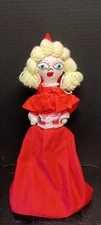 Vintage Folk Art Topsy Turvy Little Red Riding Hood Grandma Wolf Rag Doll 16"
