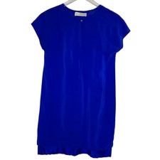 Amanda Uprichard XS Silk Shift Dress Cobalt B...