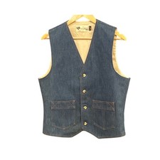 Vintage Levi's Panatela Denim Vest Button Front 70s Cowboy Americana Western