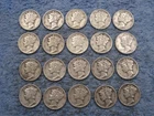 20 SILVER MERCURY DIMES WITH DATES lot 55