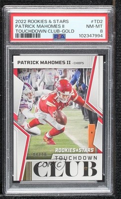 2022 Rookies & Stars Touchdown Club Gold 4/10 Patrick Mahomes II PSA 8 0kb0