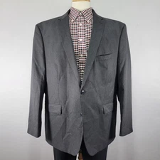 Van Heusen Men's Sport Coat Blazer Two Button Gray Polyester Rayon Size 50R