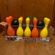 NIB RARE Vintage 80's Empire Crown Bowling Set - Pins Balls and Holder! MST3K