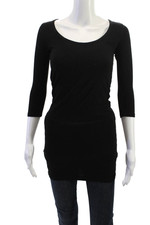 Hatch Women Basic Tunic 3/4 Sleeve Round Neck Black Maternity Size PP