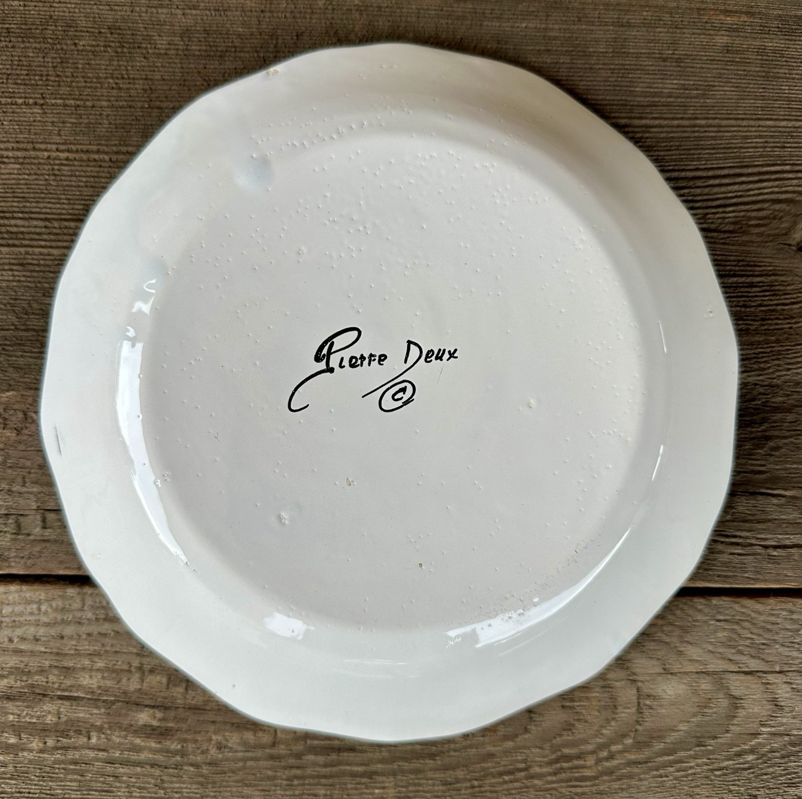 Vtg Pierre Deux French Country Faience Blue Bird / Sheaves Of Wheat Plate Signed