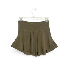 Vintage Y2K Tiered Lace Ruffle Mini Skirt L Olive Green Fairycore Grunge Skater