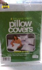2-Pack Waterproof Zippered Vinyl Pillow Protectors   Durable, Easy-Clean Encasem