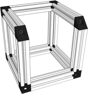 8PCS Black Corner Bracket Cube (20X20X20Mm) for 6Mm Slot Aluminum Extrusion Prof
