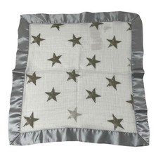 Aden  Anais Essentials Baby Lovey Tiny Security Blanket Gray Stars Satin