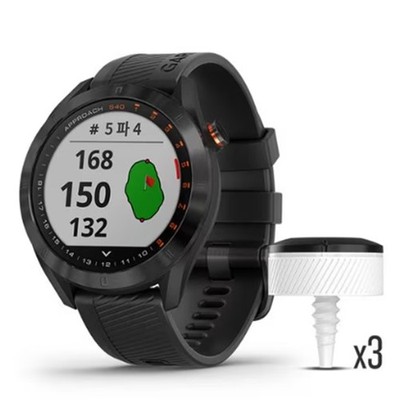 Garmin Approach S40 GPS Golf Watch - Black Stainless Steel with