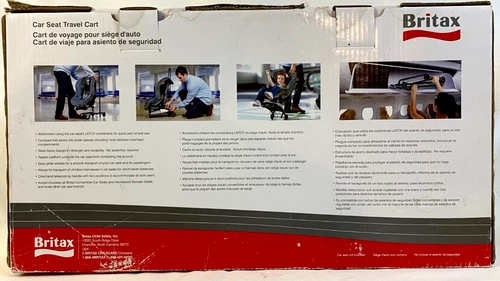 Britax Car Seat Travel Cart S840500 Adjustable Foldable Fits Airplane - Picture 8 of 14