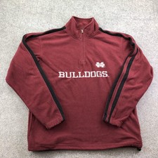 Mississippi State Bulldogs Sweatshirt Mens Medium Red NCAA Football 1/4 Zip