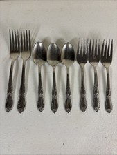 Rogers Oneida FENWAY DAYDREAM Stainless Flatware Lot Of 8 Forks Tsp’s