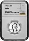 1955 25c Proof Washington Quarter NGC PF 69 White Coin