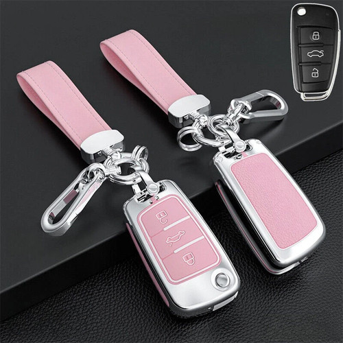 For Audi A3 S3 A4 S4 RS4 A6 S6 RS6 Q5 Aluminum Alloy Silicone Car Key Case Cover - Picture 6 of 17