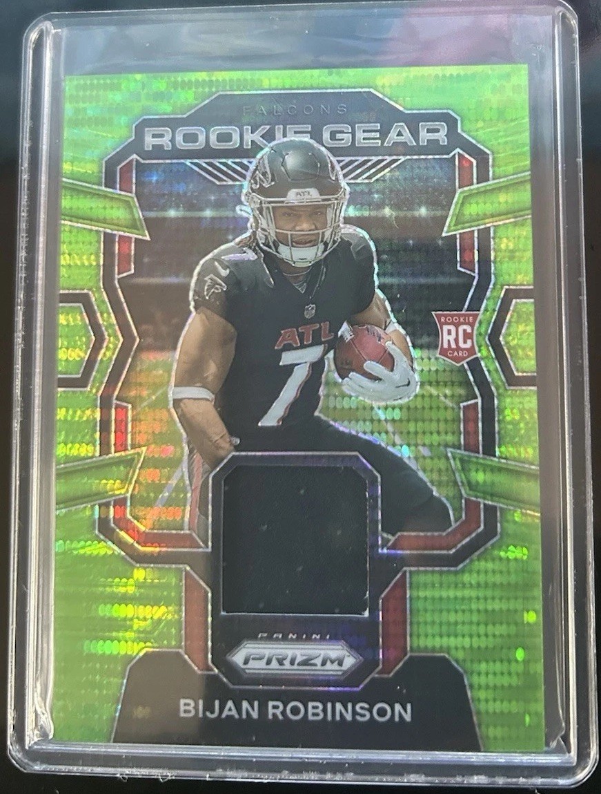 2023 Panini Prizm Rookie Gear BIJAN ROBINSON #RG-BR Neon Green Pulsar Prizm(RC)