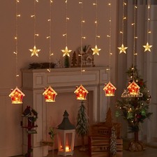 Christmas LED Curtain Light SantaClaus String Xmas Party Waterproof Decor Lights