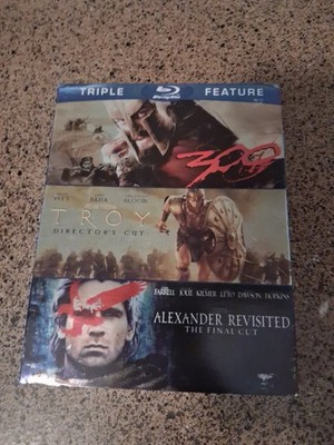 Alexander Revisted/Troy/300 (Blu-ray Disc, 2012, 3-Disc Set) W/ slip cover 