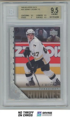 2005-06 Upper Deck Young Guns Rookies Sidney Crosby BGS 9.5 #201 Pittsburgh