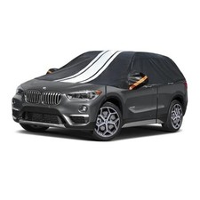 Universal Half Car Cover for SUV, YM: SUV Length UP To 142inch black white