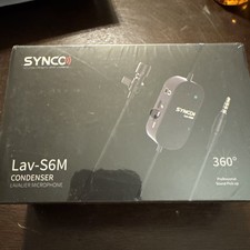 SYNCO Lav-S6M Lavalier Microphone, 3.5mm Audio-Monitor Port Clip-on