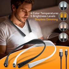 1-6PCS Book Light LED Hanging Neck Reading Rechargeable Work Lamp Knitting Light