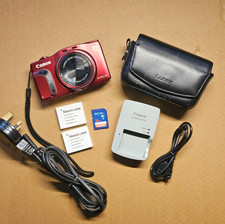 Canon PowerShot SX700 HS Digital Compact Camera Bundle Red 16GB + Case + More