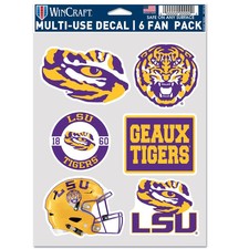LSU Tigers Decal Multi Use Fan 6 Pack