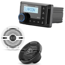 Clarion CMM-10 Marine Source Unit with CMS-651-CWB 6.5-inch Marine Coaxial Sp...