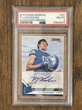 2019 Donruss TJ Hockenson Bronze Rated Rookie Auto RC #321 Lions VIKINGS! PSA 8