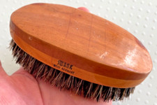 VINTAGE SWANK W. GERMANY CLOTHING BRUSH STIFF BOARS HAIR OVAL WOOD HAND VTG
