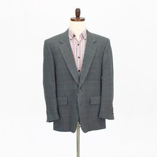 Vintage Hart Schaffner Marx Union Made USA 42R Green Sport Coat Jacket Check