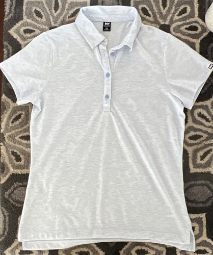 HELLY HANSEN Womens Golf Polo Shirt, Size Medium, Soft Blue