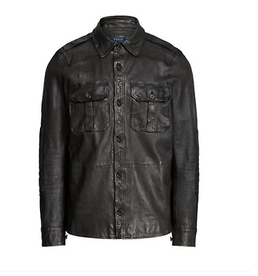 $698 NWT Polo Ralph Lauren Leather Shirt Jacket Mens Large $698 NWT Polo Ralph Lauren Leather Shirt Jacket Mens Large