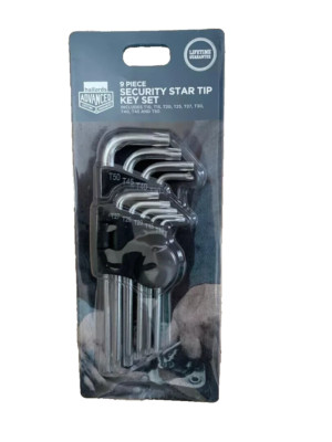 Halfords Advanced 9pc Torx Security Star Tip Key Set T10 T20 T25 T27 T30 T40 T50
