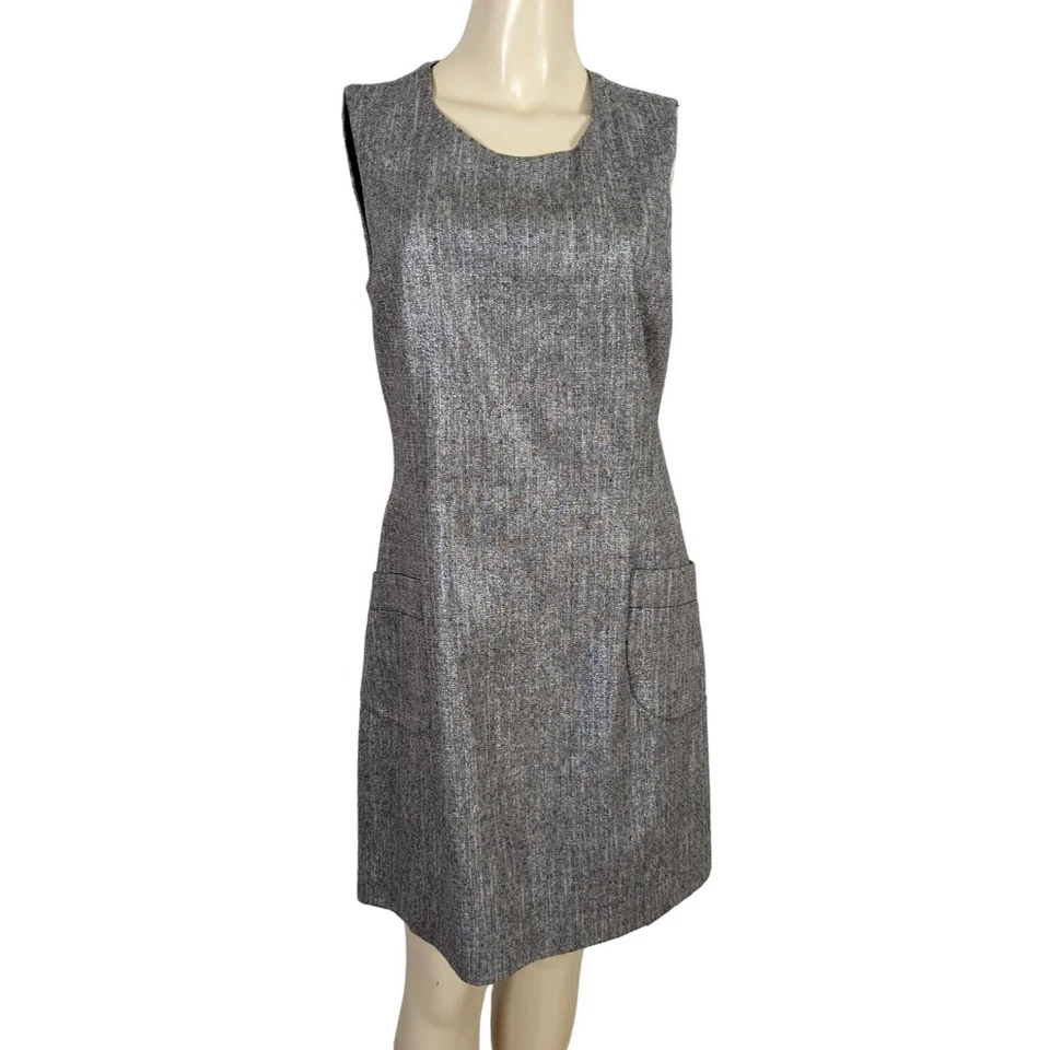 Vestido rosa TARTÁN sin mangas plateado metálico cambio verano por encima de la rodilla talla 8 Foto 2 de 4