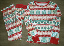 CARTERS size 8 GIRLS CHRISTMAS PAJAMAS 2 PC SET sleepwear RED TREES HEARTS CUTE 