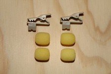 2 PCS Lapel Clips for Lavaliere Microphones w/4 PCS Beige Foam Cover Windscreens