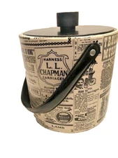 Irvinware Ice Bucket News Classifieds Design Bar Decor Mid Century Made in USA