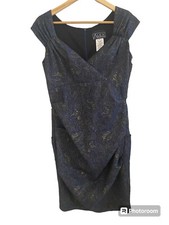 Alex Evenings Blue Rouch Blue Cocktail Dress Size 10 Evening Wedding Mature