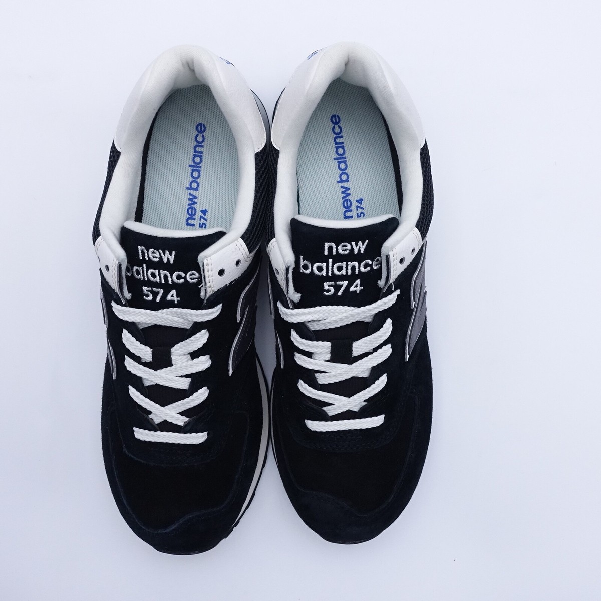 Size 10.5 - New Balance 574 Black White for sale online | eBay