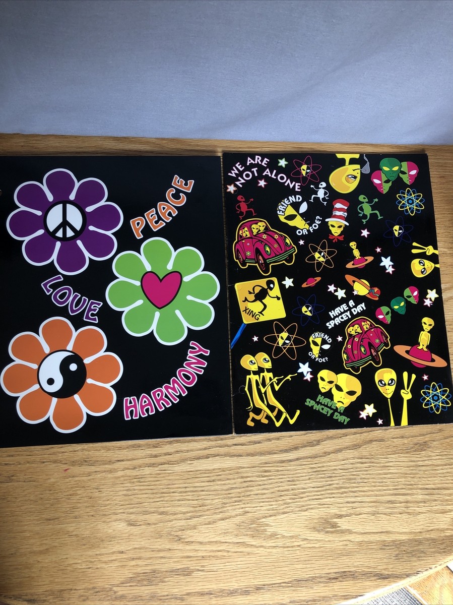 2 Vintage 1996 Kalan Mod Aliens Flower Power Peace School Pocket