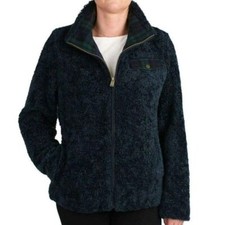 Pendleton High Pile Fuzzy Full Zip Jacket SM Blue Fully Lined Pockets Teddy Bear