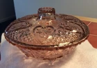 Vintage Pink/peach Covered Dish Candy, Nuts So Beautiful Depression Ware?