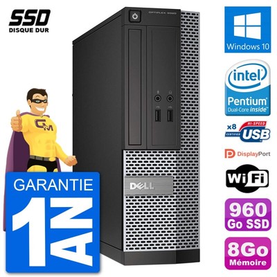 PC Dell Optiplex 3020 SFF G3220 RAM 8Go SSD 960Go Windows 10 Wifi