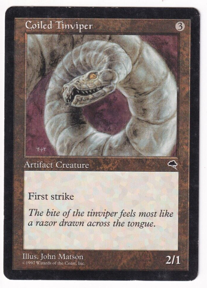 Coiled Tinviper Tempest #279 Magic The Gathering 1997 MTG Single