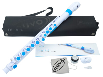 NUVO jFlute 2.0 Weiss-Blau Polymer Querflöte