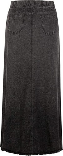 Women Retro Elastic High Waist Frayed A-Line Maxi Lady Denim Long Skirt Pockets - Picture 8 of 22