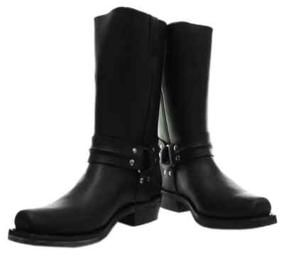 Grinders Renegade Hi Schwarz Unisex Leder Stiefel Cowboy Western Biker Hohe Stiefel