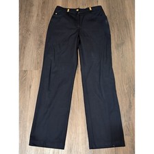 St. John Collection Knit Pants Gold Detail Career Business Casual Size 6 Read 